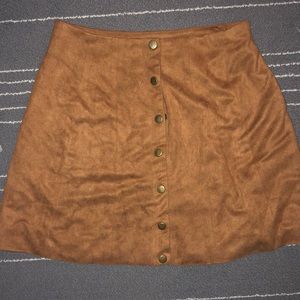 bergundy button up skirt